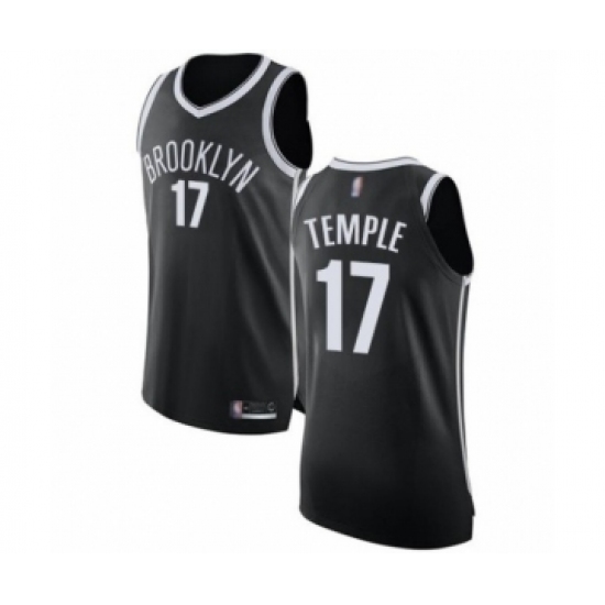 Men's Brooklyn Nets #17 Garrett Temple Authentic Black Basketball Jersey - Icon Edition - Ujersey
