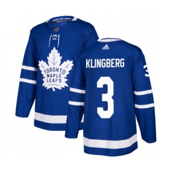Men's Toronto Maple Leafs #3 John Klingberg Blue Stitched Jersey - Ujersey