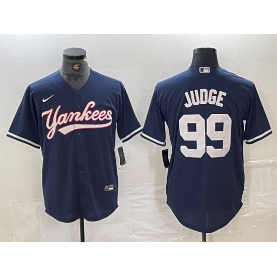 Men's New York Yankees #99 Aaron Judge Navy Cool Base Stitched Baseball Jersey - Ujersey