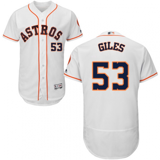 Men's Majestic Houston Astros #53 Ken Giles White Flexbase Authentic Collection MLB Jersey - Ujersey