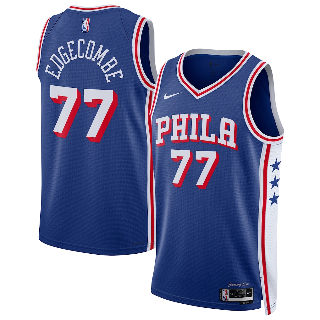 Unisex Philadelphia 76ers VJ Edgecombe Nike Royal Swingman Jersey - Icon Edition - U-jersey