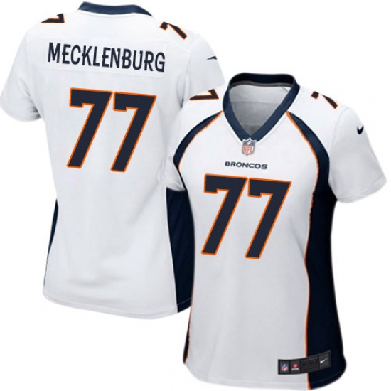 Women's Nike Denver Broncos #77 Karl Mecklenburg Game White NFL Jersey - Ujersey