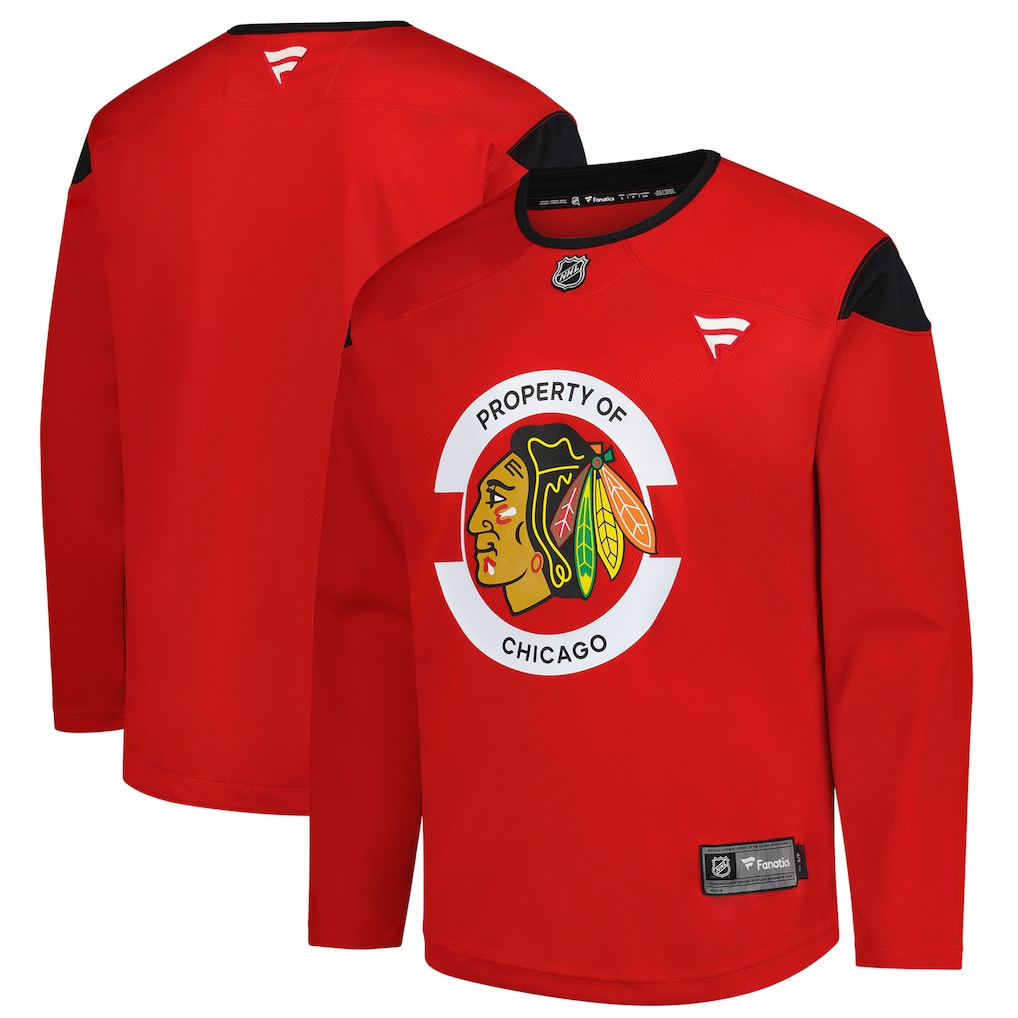 Men's Chicago Blackhawks Fanatics Red Practice Jersey - ujerseystore