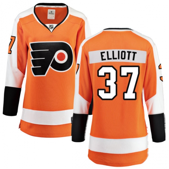 Women's Philadelphia Flyers #37 Brian Elliott Fanatics Branded Orange Home Breakaway NHL Jersey - Ujersey