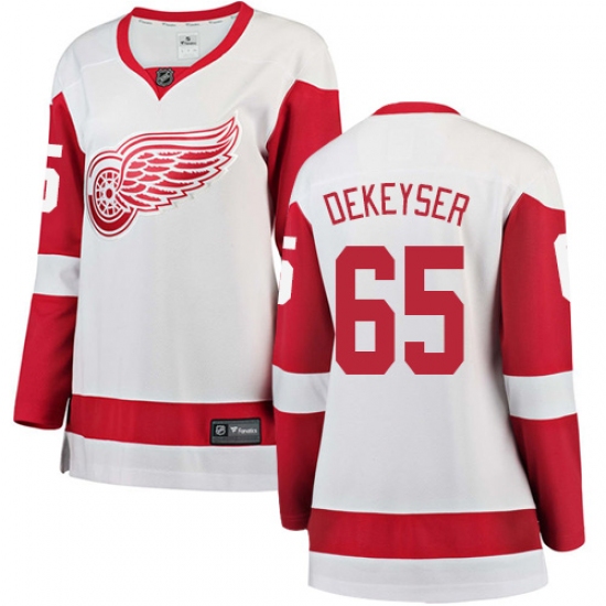 Women's Detroit Red Wings #65 Danny DeKeyser Authentic White Away Fanatics Branded Breakaway NHL Jersey - Ujersey