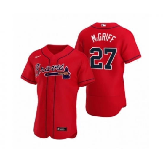 Men's Atlanta Braves #27 Fred McGriff Nike Red Authentic 2020 Alternate Jersey - Ujersey