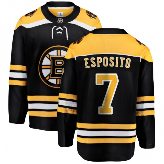 Youth Boston Bruins #7 Phil Esposito Authentic Black Home Fanatics Branded Breakaway NHL Jersey - Ujersey