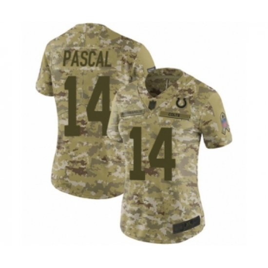 Women's Indianapolis Colts #14 Zach Pascal Limited Camo 2018 Salute to Service Football Jersey - Ujersey