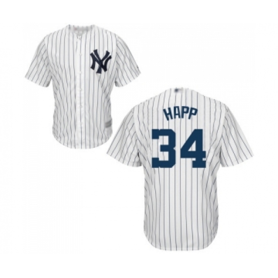 Youth New York Yankees #34 J.A. Happ Authentic White Home Baseball Jersey - Ujersey