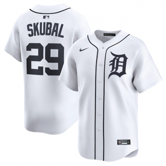 Men's Detroit Tigers #29 Tarik Skubal White 2024 Home Limited Stitched Baseball Jersey - Ujersey