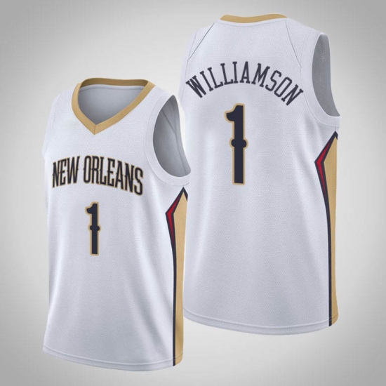 Men's Nike New Orleans Pelicans #1 Zion Williamson White NBA Swingman Association Edition Jersey - Ujersey