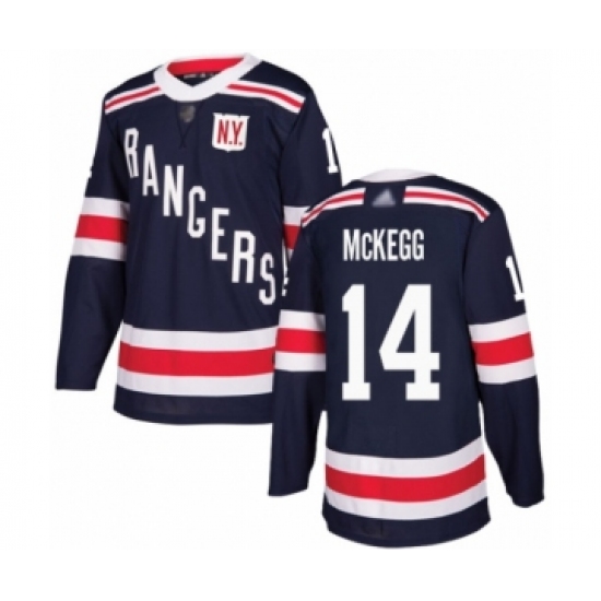 Men's New York Rangers #14 Greg McKegg Authentic Navy Blue 2018 Winter Classic Hockey Jersey