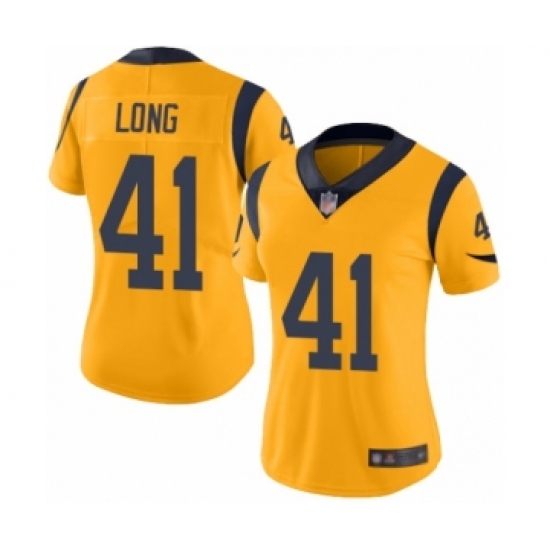 Women's Los Angeles Rams #41 David Long Limited Gold Rush Vapor Untouchable Football Jersey - Ujersey