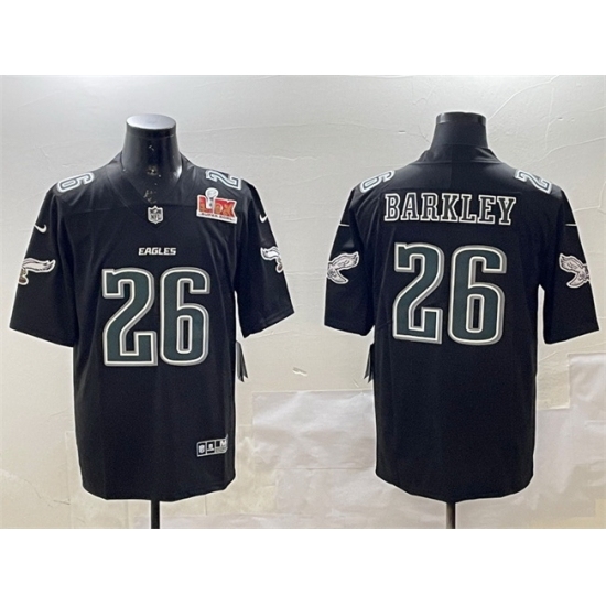Men's Philadelphia Eagles #26 Saquon Barkley Black 2025 Super Bowl LIX Fashion Vapor Untouchable Limited Stitched Football Jersey