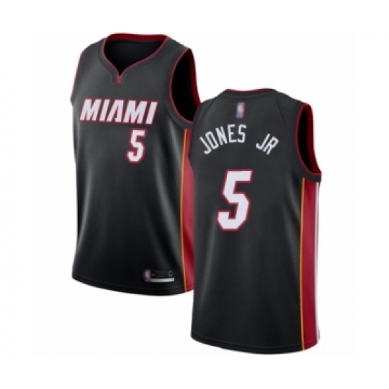 Youth Miami Heat #5 Derrick Jones Jr Swingman Black Basketball Jersey - Icon Edition - Ujersey