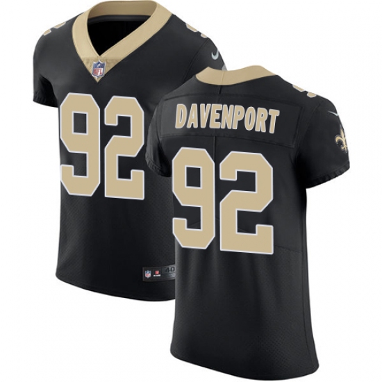 Nike New Orleans Saints #92 Marcus Davenport Black Team Color Men's Stitched NFL Vapor Untouchable Elite Jersey - Ujersey