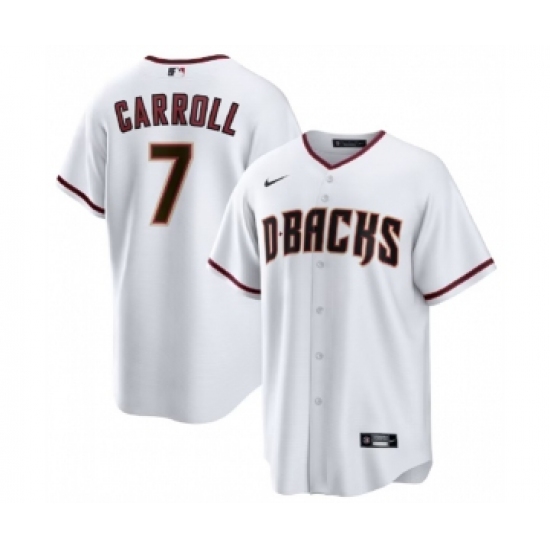 Men's Arizona Diamondbacks #7 Corbin Carroll White Cool Base Stitched Baseball Jersey - Ujersey