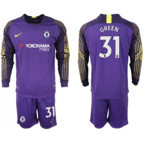 Chelsea #31 Green Purple Goalkeeper Long Sleeves Soccer Club Jersey
