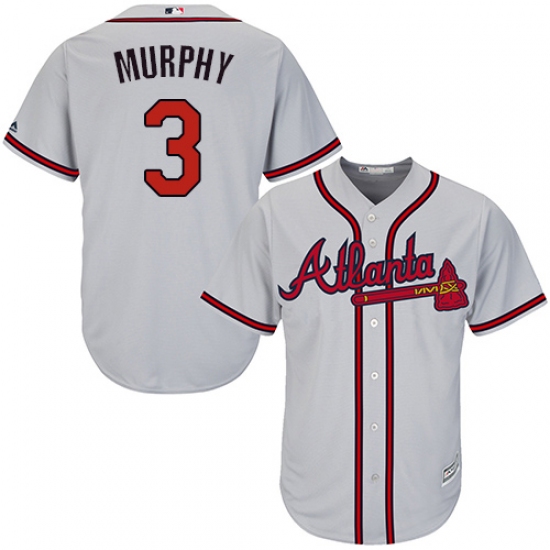 Youth Majestic Atlanta Braves #3 Dale Murphy Authentic Grey Road Cool Base MLB Jersey - Ujersey