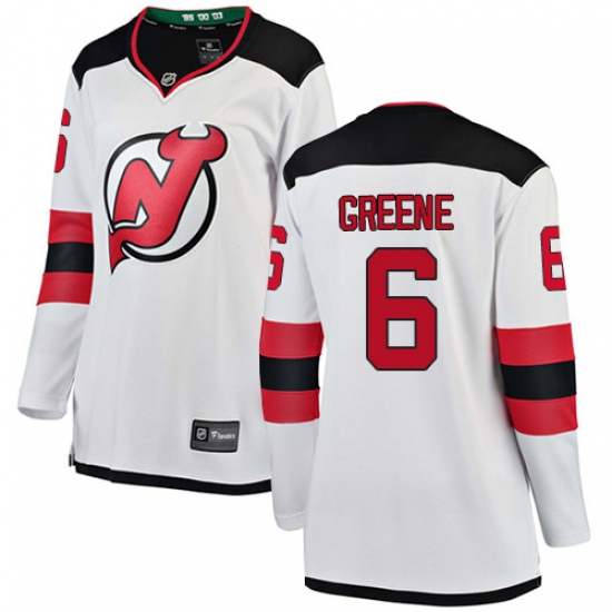 Women's New Jersey Devils #6 Andy Greene Fanatics Branded White Away Breakaway NHL Jersey - Ujersey