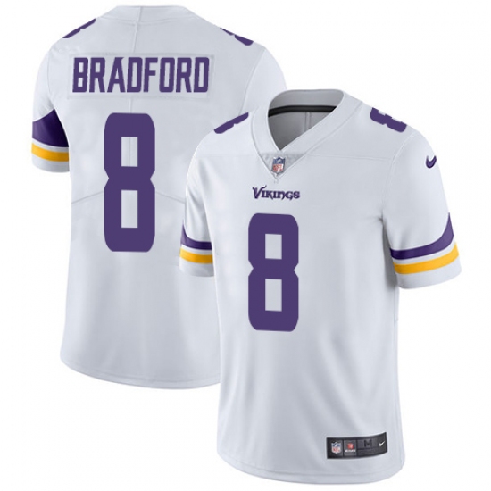 Youth Nike Minnesota Vikings #8 Sam Bradford White Vapor Untouchable Limited Player NFL Jersey - Ujersey