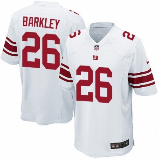 Men's Nike New York Giants #26 Saquon Barkley Game White NFL Jersey - Ujersey