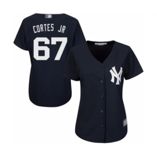 Women's New York Yankees #67 Nestor Cortes Jr. Authentic Navy Blue Alternate Baseball Player Jersey - Ujersey