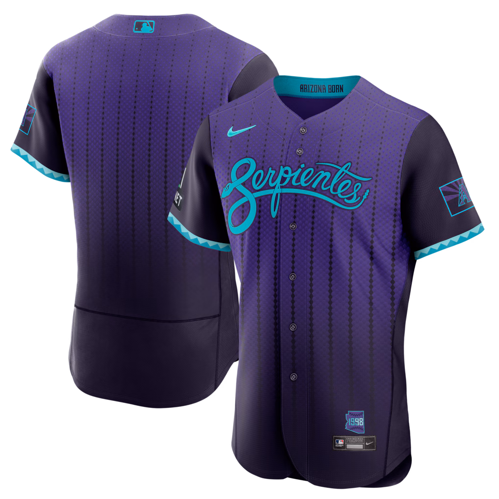 Men's Arizona Diamondbacks Nike Purple City Connect Authentic Sponsor Patch Jersey - Ujersey