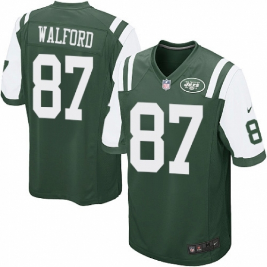 Men's Nike New York Jets #87 Clive Walford Game Green Team Color NFL Jersey - Ujersey