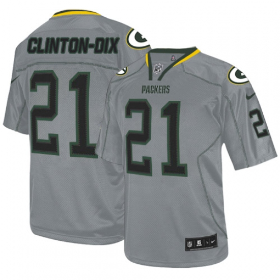 Men's Nike Green Bay Packers #21 Ha Ha Clinton-Dix Elite Lights Out Grey NFL Jersey