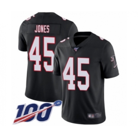 Men's Atlanta Falcons #45 Deion Jones Black Alternate Vapor Untouchable Limited Player 100th Season Football Jersey - Ujersey