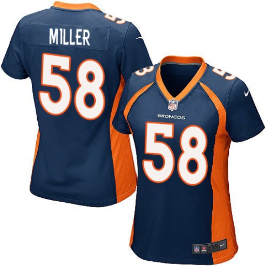 Women's Nike Denver Broncos #58 Von Miller Game Navy Blue Alternate NFL Jersey - Ujersey