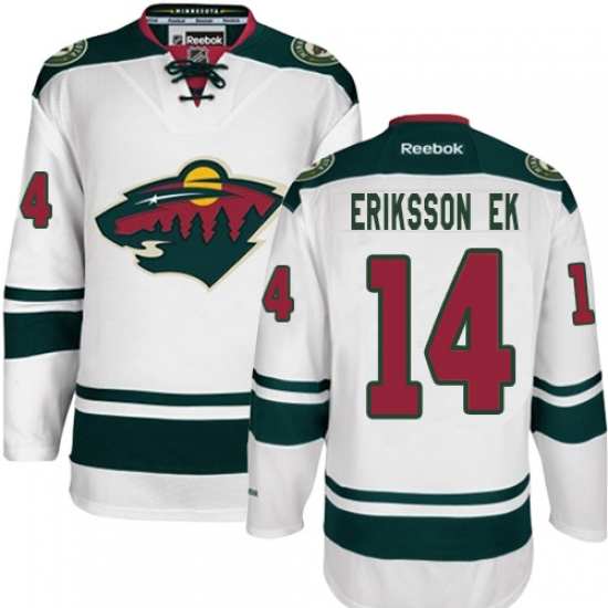 Youth Reebok Minnesota Wild #14 Joel Eriksson Ek Authentic White Away NHL Jersey - Ujersey