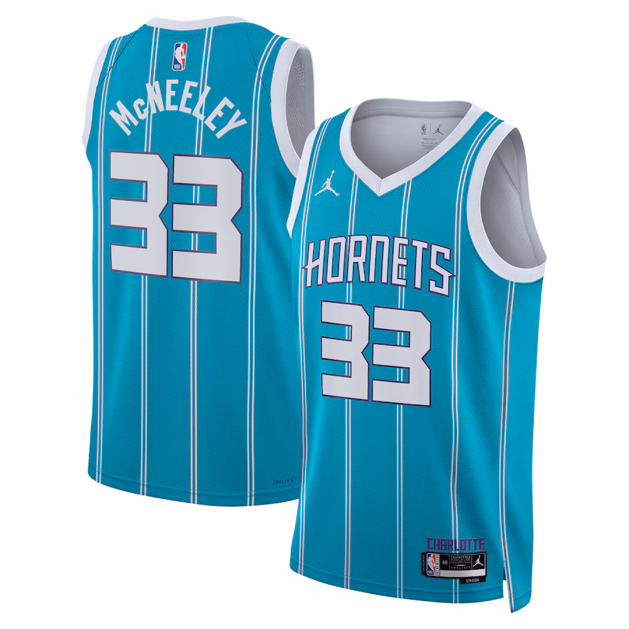 Unisex Charlotte Hornets Liam McNeeley Jordan Brand Teal Swingman Jersey - Icon Edition - Ujersey