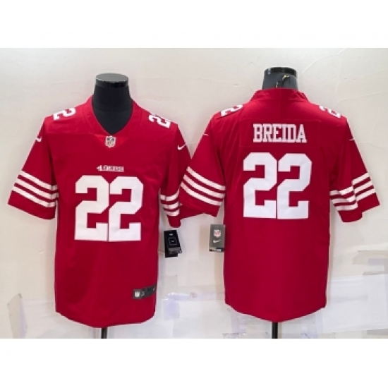 Men's San Francisco 49ers #22 Matt Breida 2022 New Red Vapor Untouchable Stitched Jersey - Ujersey