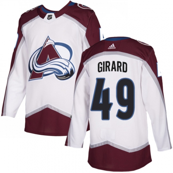Youth Adidas Colorado Avalanche #49 Samuel Girard Authentic White Away NHL Jersey
