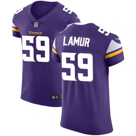 Men's Nike Minnesota Vikings #59 Emmanuel Lamur Purple Team Color Vapor Untouchable Elite Player NFL Jersey - Ujersey