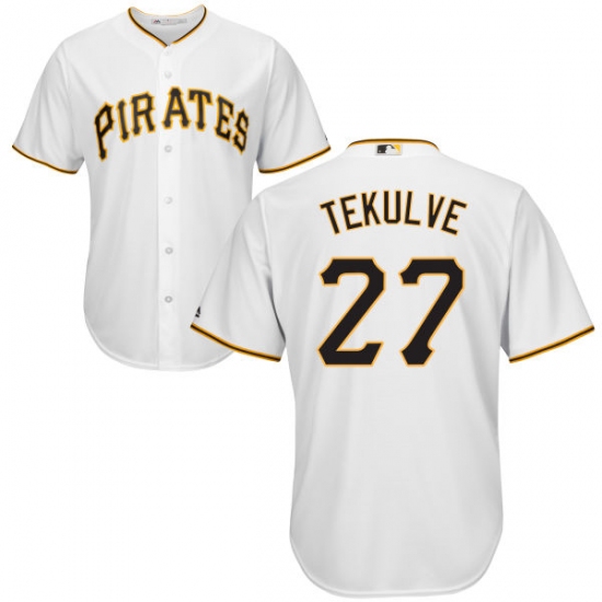 Youth Majestic Pittsburgh Pirates #27 Kent Tekulve Authentic White Home Cool Base MLB Jersey - Ujersey