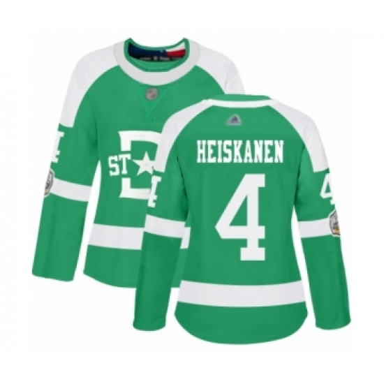 Women's Dallas Stars #4 Miro Heiskanen Authentic Green 2020 Winter Classic Hockey Jersey