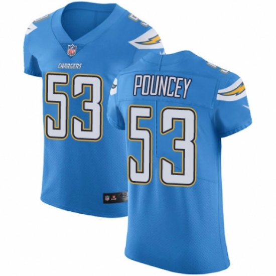 Men's Nike Los Angeles Chargers #53 Mike Pouncey Electric Blue Alternate Vapor Untouchable Elite Player NFL Jersey - Ujersey