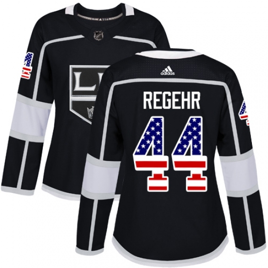 Women's Adidas Los Angeles Kings #44 Robyn Regehr Authentic Black USA Flag Fashion NHL Jersey - Ujersey