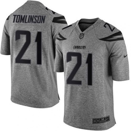 Men's Nike Los Angeles Chargers #21 LaDainian Tomlinson Limited Gray Gridiron NFL Jersey - Ujersey