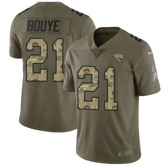 Men's Nike Jacksonville Jaguars #21 A.J. Bouye Limited Olive/Camo 2017 Salute to Service NFL Jersey - Ujersey