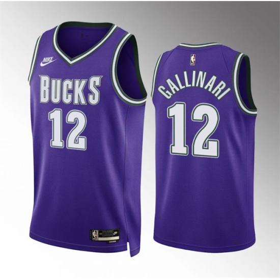 Men's Milwaukee Bucks #12 Danilo Gallinari Purple Classic Edition Stitched Basketball Jersey - Ujersey