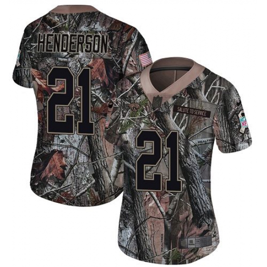 Women's Jacksonville Jaguars #21 C.J. Henderson Camo Stitched Limited Rush Realtree Jersey - Ujersey
