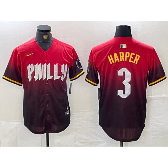 Men's Philadelphia Phillies #3 Bryce Harper Red 2024 City Cool Base Jersey - Ujersey