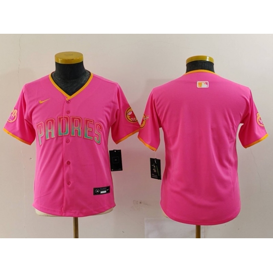 Youth San Diego Padres Blank Pink Fashion Baseball Jersey - Ujersey