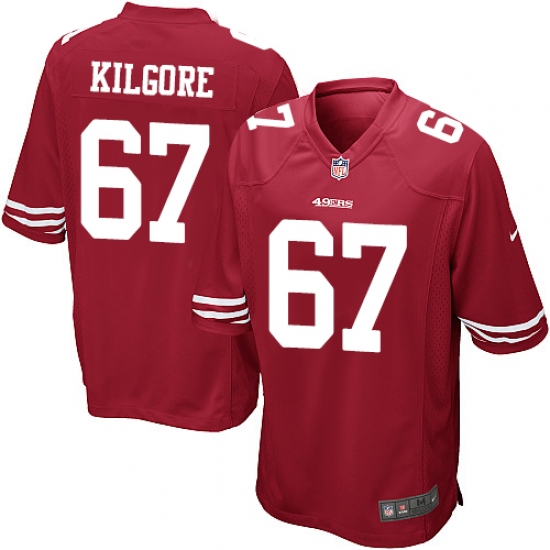 Men's Nike San Francisco 49ers #67 Daniel Kilgore Game Red Team Color NFL Jersey - Ujersey