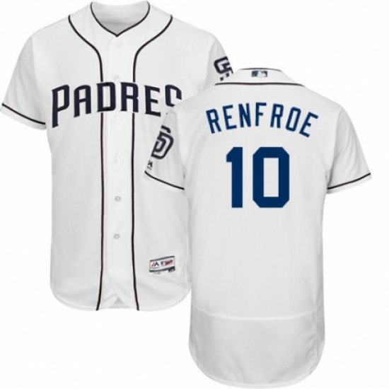Men's Majestic San Diego Padres #10 Hunter Renfroe White Home Flex Base Authentic Collection MLB Jersey - Ujersey