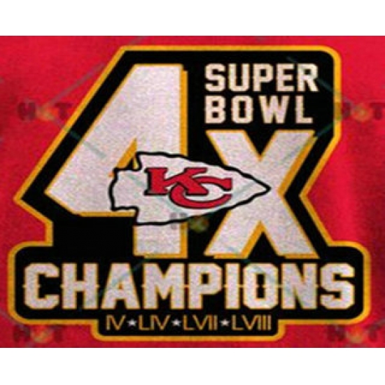 Embroidered Kansas City Chiefs IV,LIV,LVII, LVIII 4x Champions Jersey Patch - Ujersey
